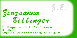 zsuzsanna billinger business card